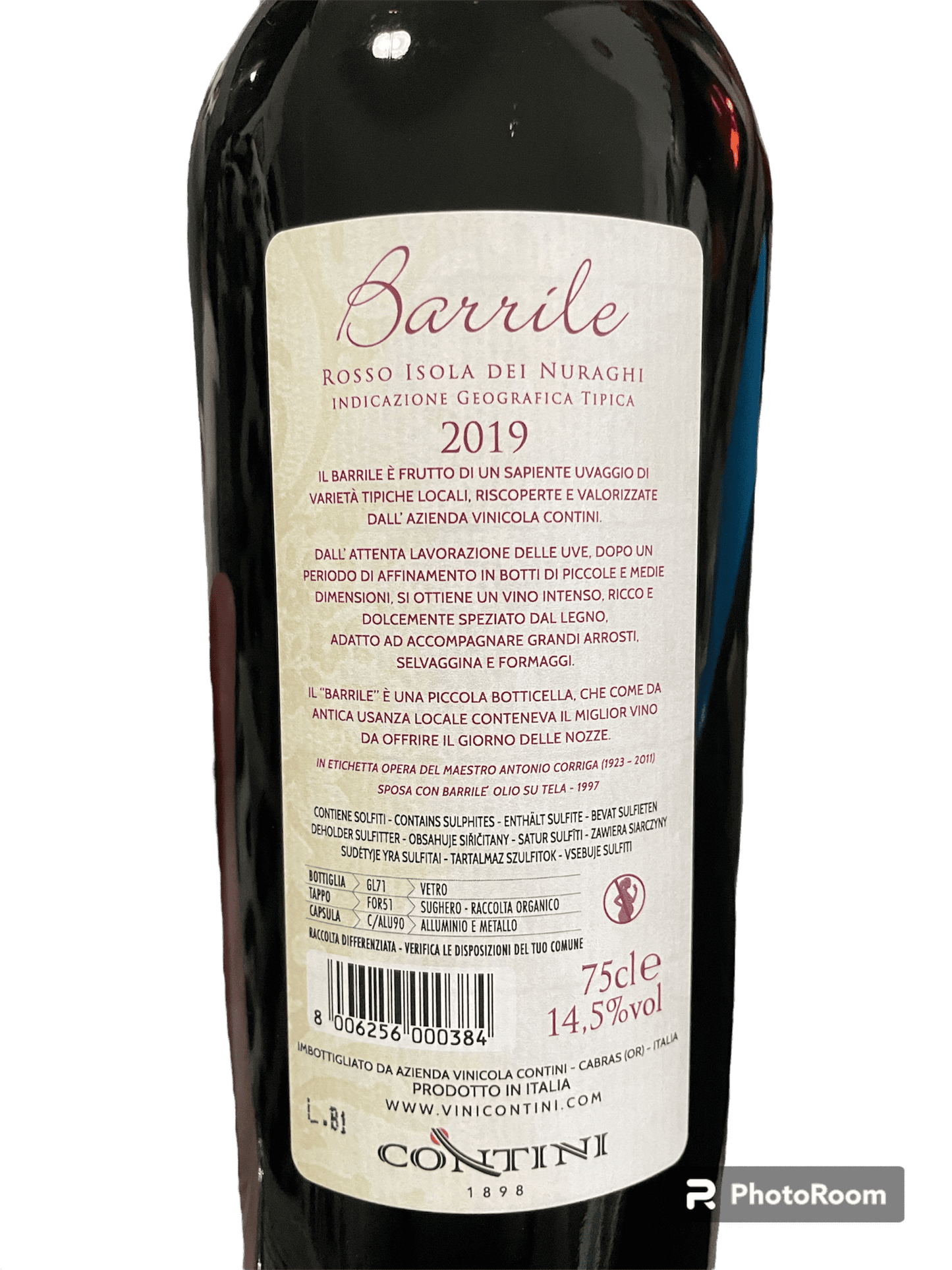 Barrile Cantina Contini Isola dei Nuraghi IGT- 75cl- vino rosso