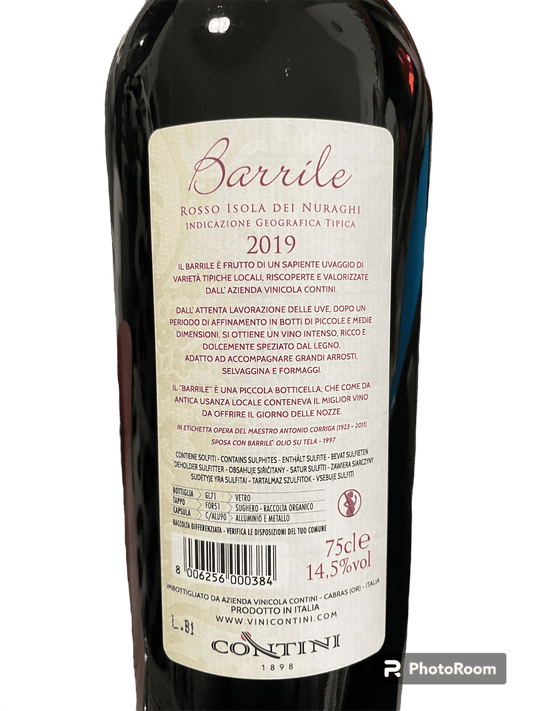 Barrile Cantina Contini Isola dei Nuraghi IGT- 75cl- vino rosso