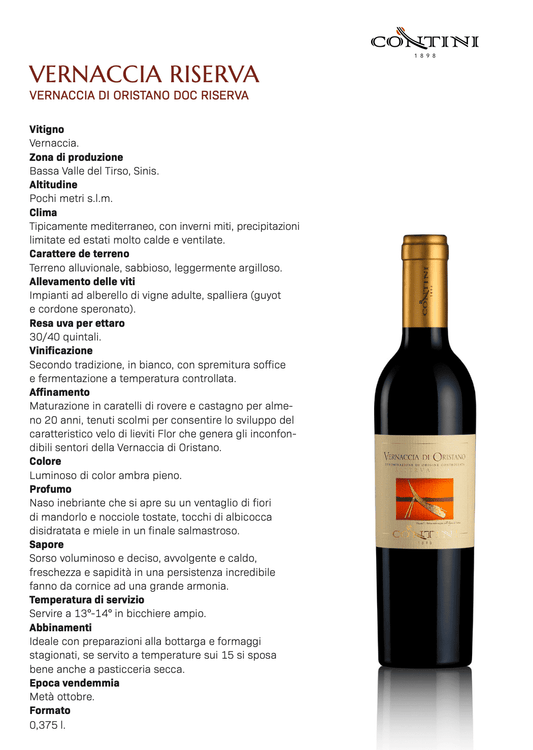 Vernaccia Riserva- Vernaccia di Oristano DOC Riserva- 375ml